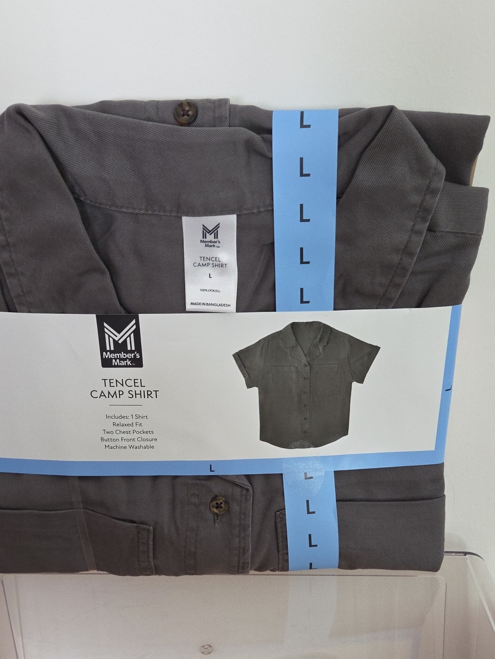 Member's Mark Tencel Camp Shirt - Olive Green